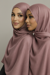 Ribbed Satin Hijab Scarf - 35 Colors