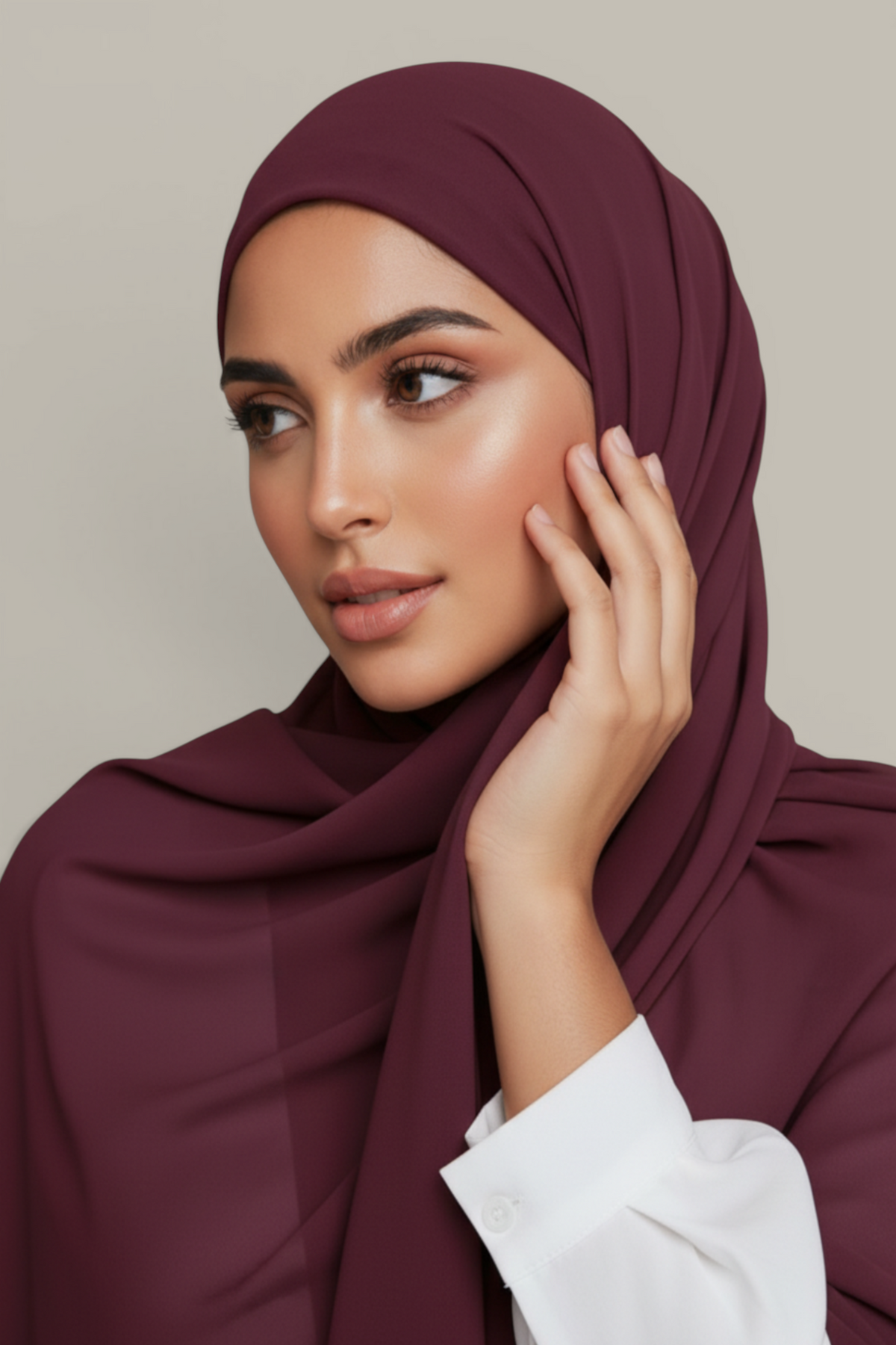 Stretch Chiffon Plain Hijab - 20 Colors
