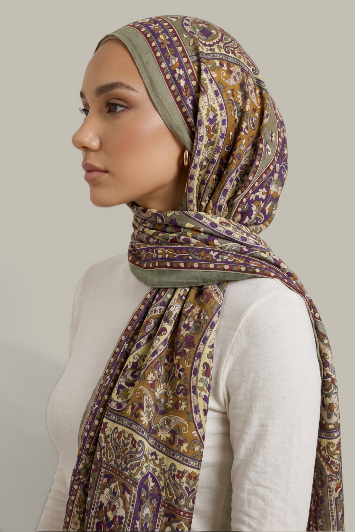Luxe Paisley Pashmina Modal Hijab Scarf - 6 Colors