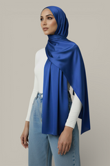 Grain Texture Satin Stretch Hijab Scarf - 31 Colors