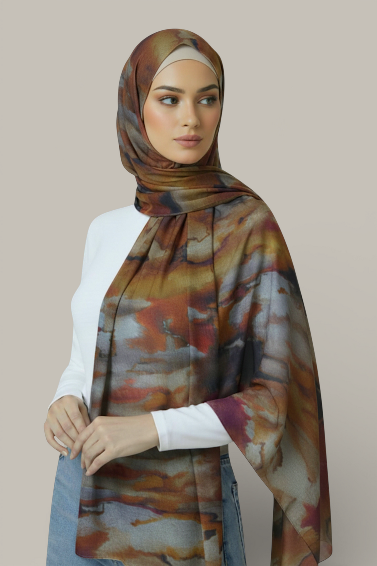 100% Modal Waterink Hijab - 4 Colors